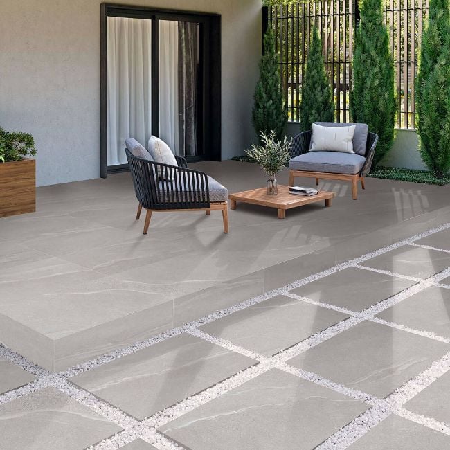 Shop Naples Grigio Porcelain Paving Slabs Online | StoneSuperstore