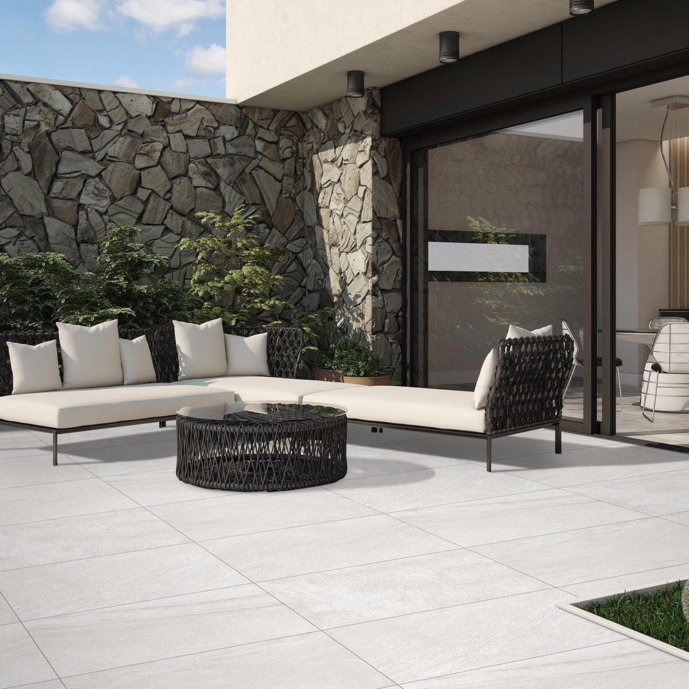 Dover White Porcelain Paving | StoneSuperstore