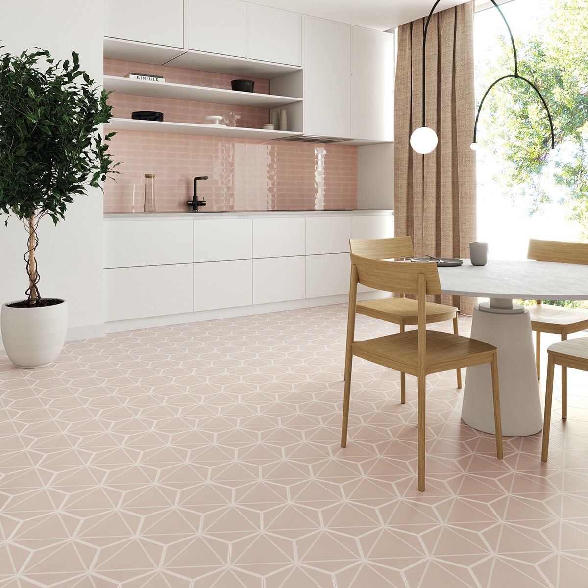 Shop Geo Blush Hexagon Tiles Online | StoneSuperstore